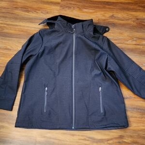 Free Country Charcoal Jacket With Faux Fur Lining, 2X.